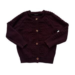 Jamie Kay Burgundy Popcorn Cardigan Sweater Size 4y